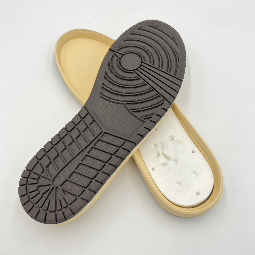 Basketball (AJ1) Shoe Soles, Cream/Brown