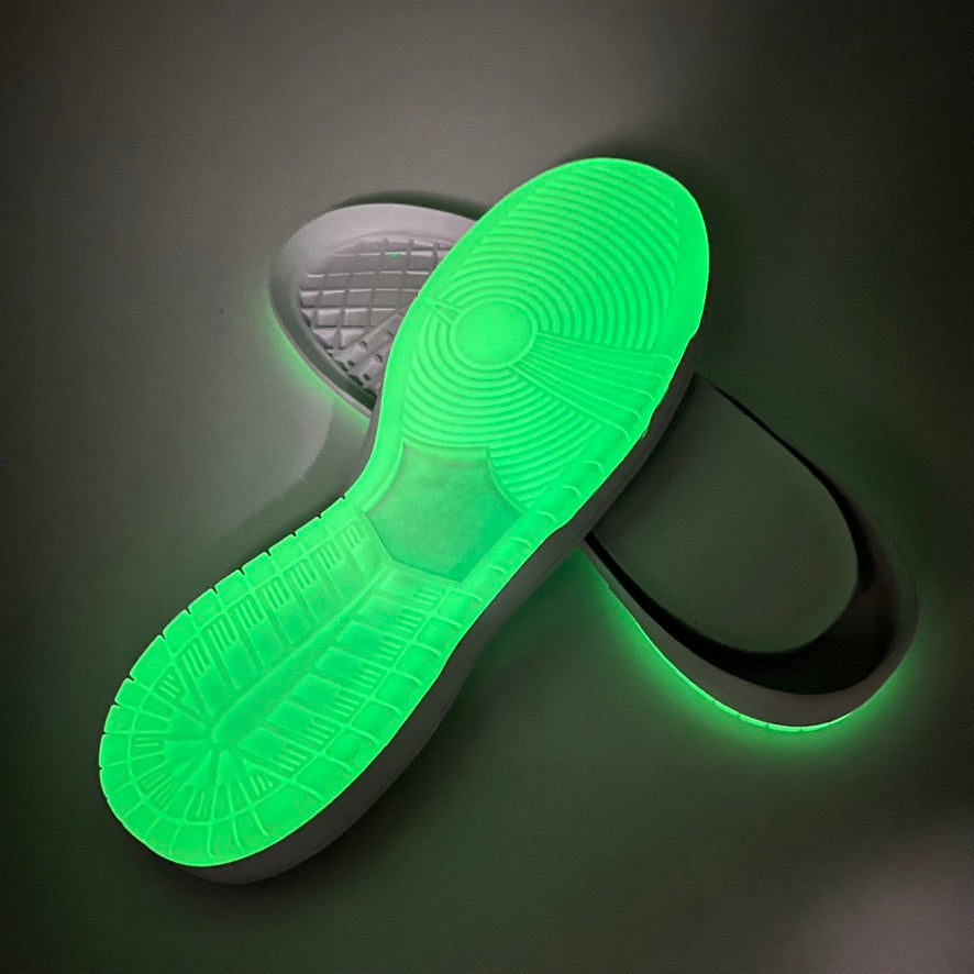 SkateBoard (SB Dunk) Shoe Soles, White/Glow