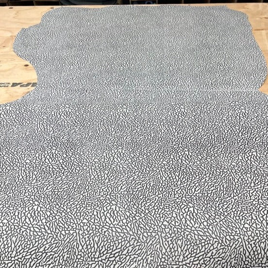 Elephant Print Leather, Classic Gray/Black