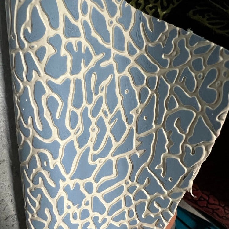 Elephant Print Leather, UNC Blue/White