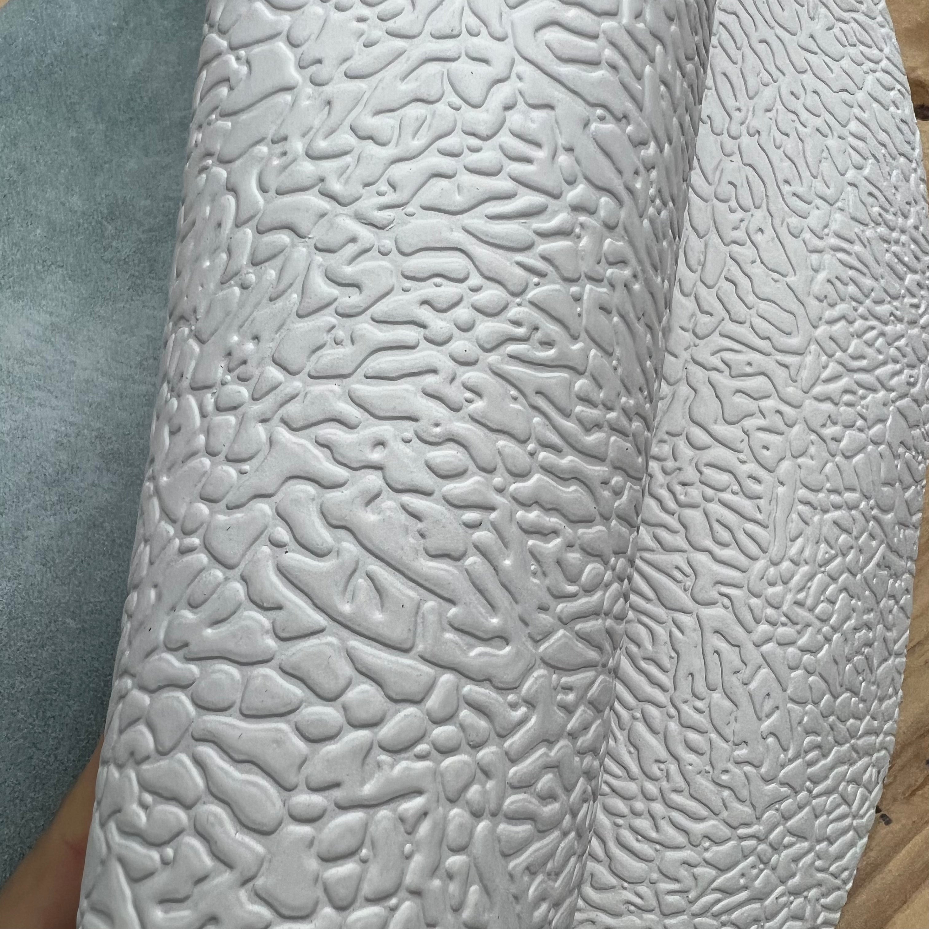Elephant Print Leather, White/White