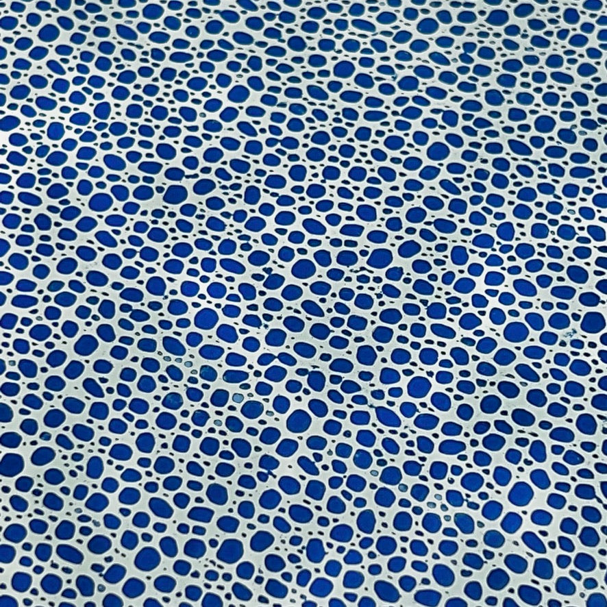 Safari Print Leather, White/Blue