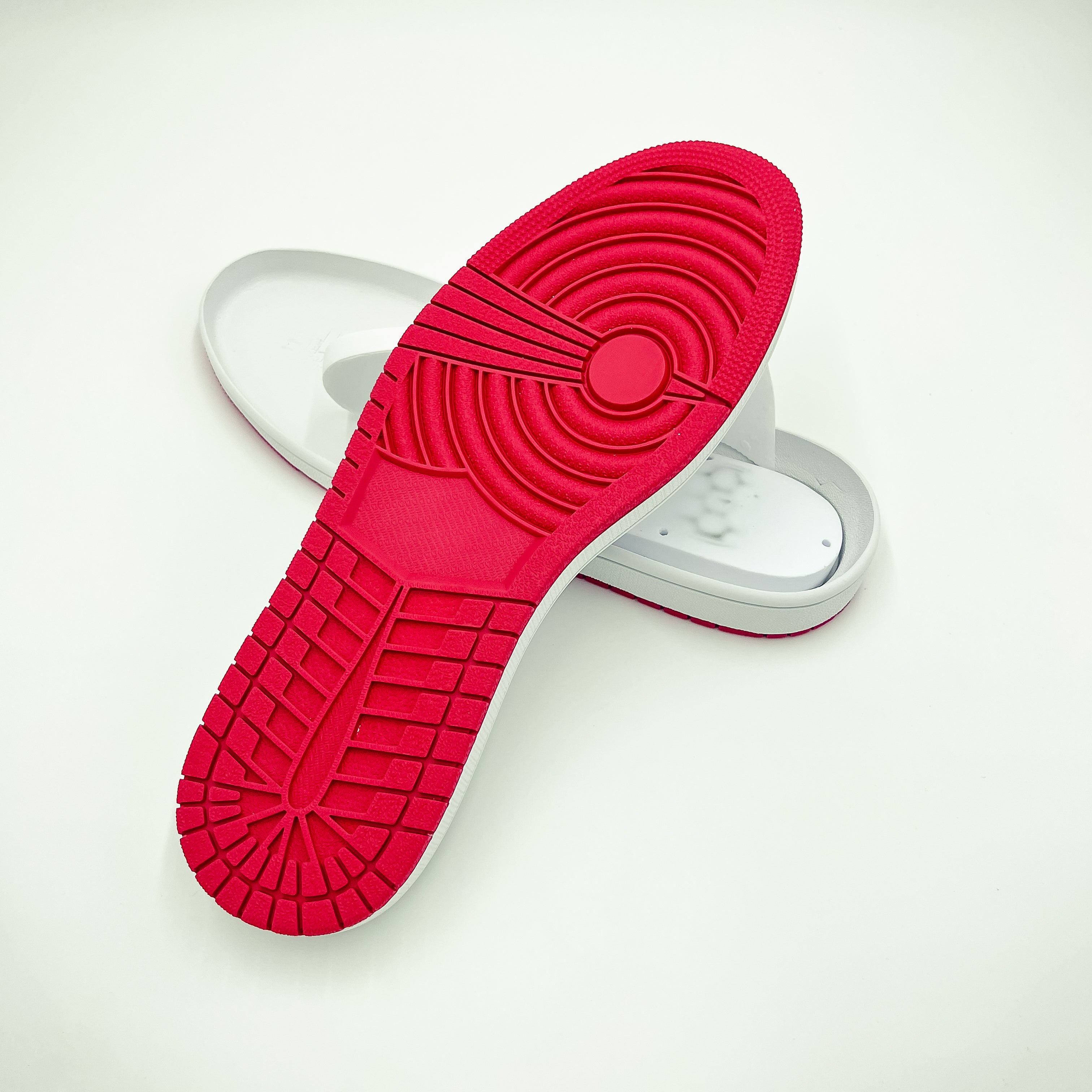 Basketball (AJ1) Shoe Soles, White/Red