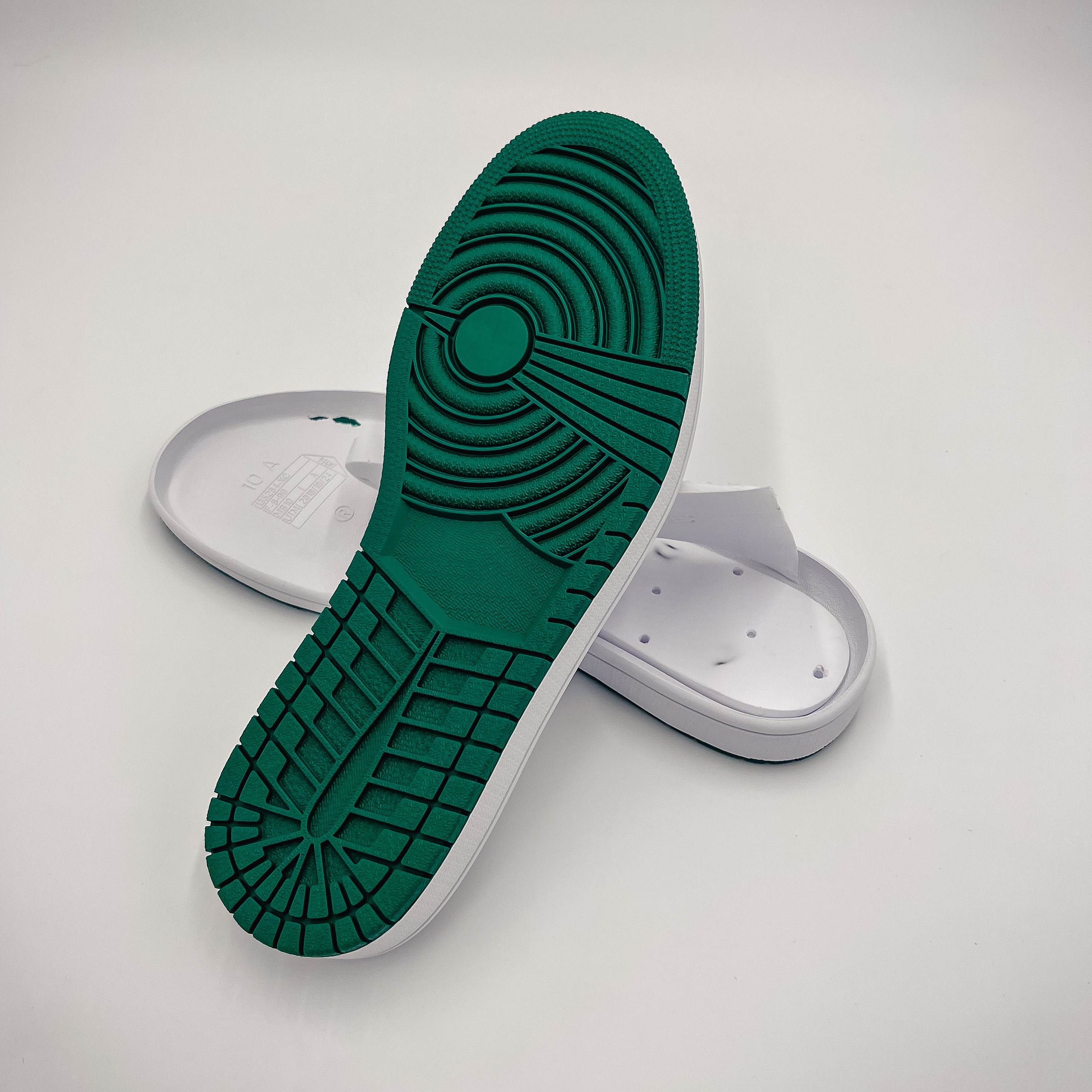 Basketball (AJ1) Shoe Soles, White/Green