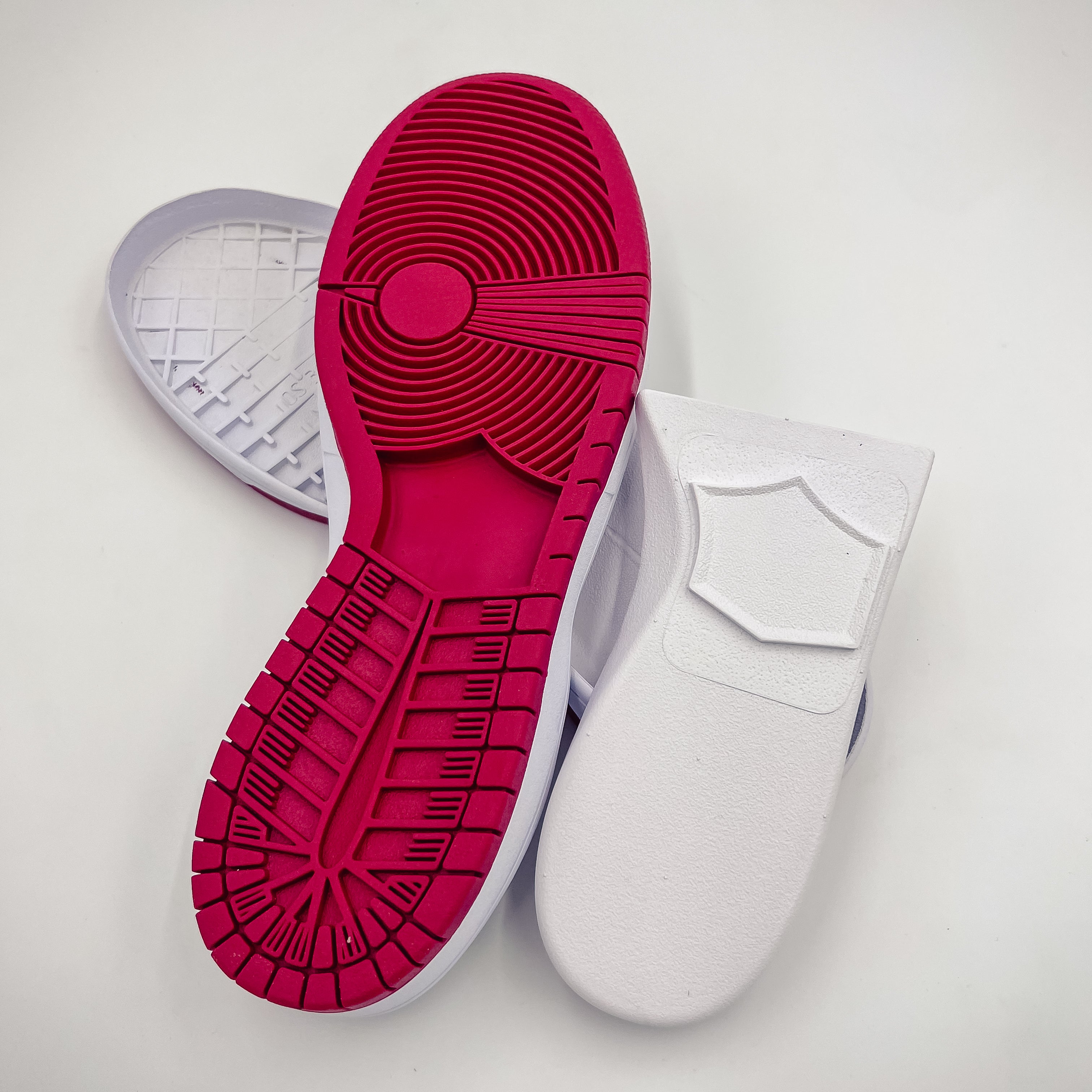 SkateBoard (SB Dunk) Shoe Soles, White/Red