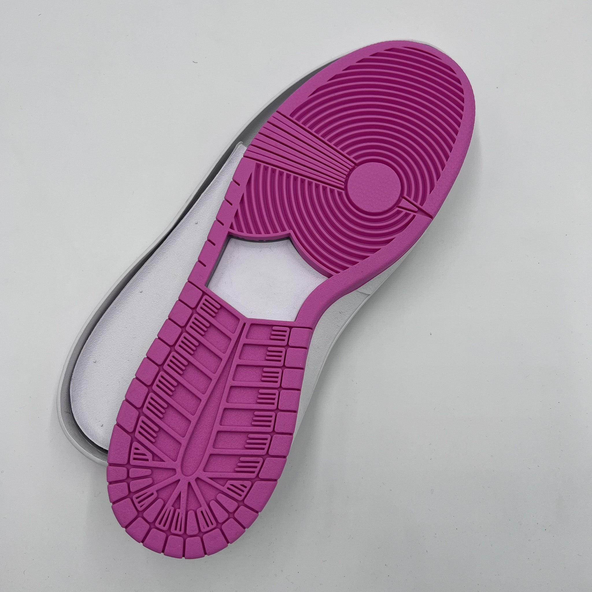 SkateBoard (SB Dunk) Shoe Soles, White/Pink