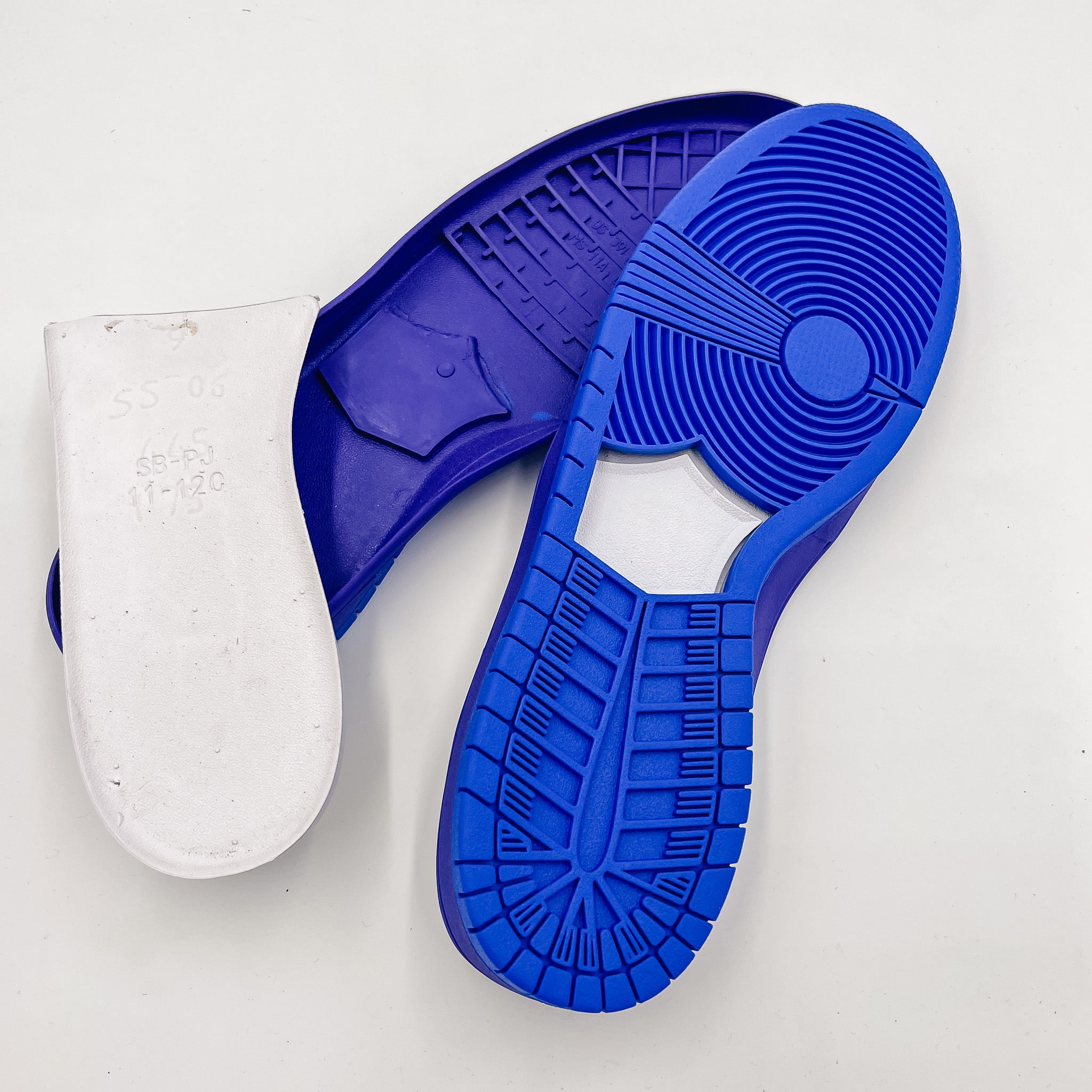 SkateBoard (SB Dunk) Shoe Soles, Purple/Blue